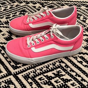 Vans Women's Bright Pink Canvas Sneakers